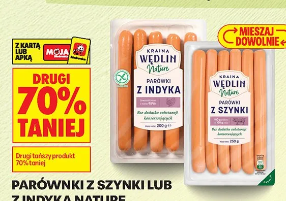 Parówki z szynki Kraina Wędlin Nature promocja w Biedronka