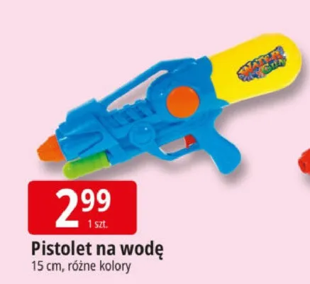 Pistolet na wodę 15 cm, różne kolory promocja w Leclerc