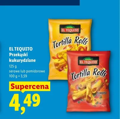 Przekąski kukurydziane EL TEQUITO promocja w Lidl