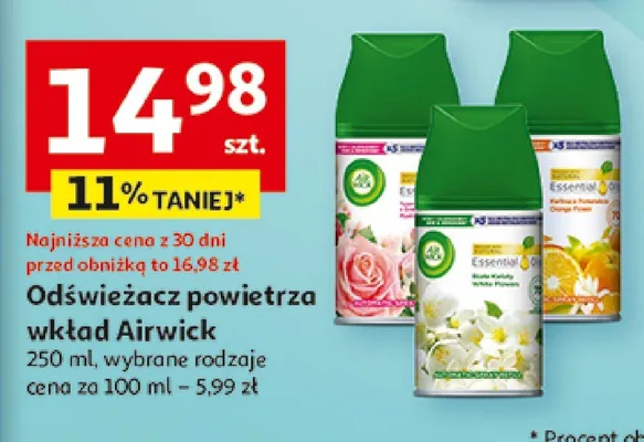 Odświeżacz powietrza wkład Airwick, 250 ml, wybrane rodzaje promocja w Auchan