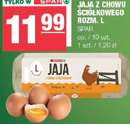 Jaja z chowu ściółkowego rozm. L Spar promocja w SPAR