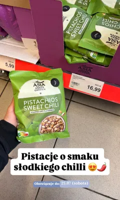 Pistacje Asia Green Garden Sweet Chili promocja w Aldi