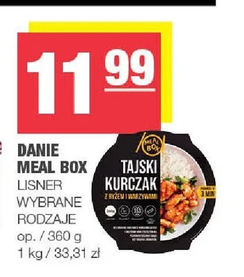 Danie tajski kurczak z ryżem i warzywami Lisner Meal Box promocja w SPAR