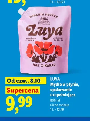 Mydło w płynie opakowanie uzupełniające Luya promocja w Lidl