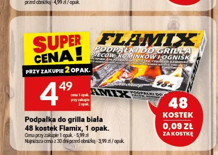 Podpałka do grilla biała Flamix promocja w Twój Market