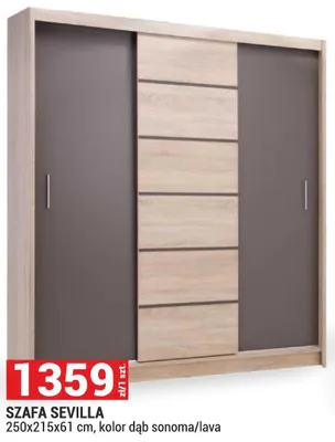 Szafa Sevilla 250x215x61cm kolor dąb sonoma/lava promocja w Merkury Market