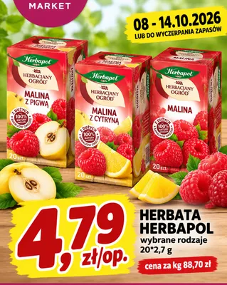 Herbata Herbapol Herbaciany Ogród malina z cytryną promocja w emma MARKET