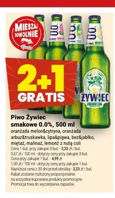Piwo bezalkoholowe Żywiec smakowe bez i jabłko promocja w Twój Market