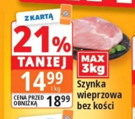 Szynka wieprzowa bez kości promocja w Leclerc