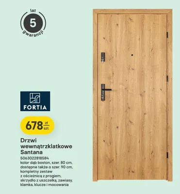 Drzwi wewnątrzklatkowe Santana promocja w Castorama