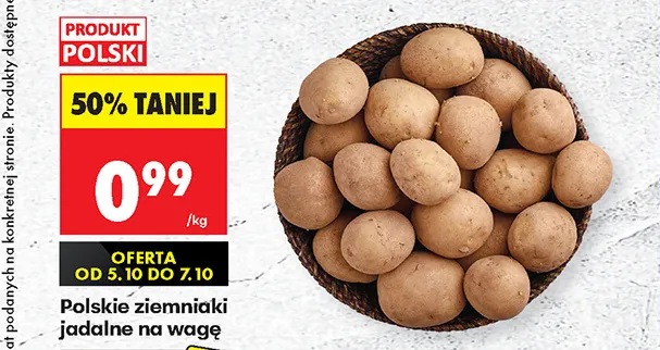 Polskie ziemniaki jadalne promocja w Biedronka