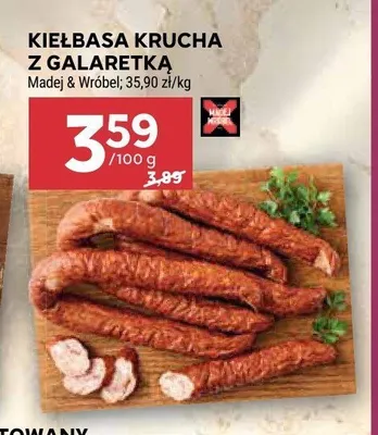 Kiełbasa krucha z galaretką Madej & Wróbel promocja w Stokrotka