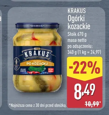 Ogórki kozackie Krakus promocja w Aldi