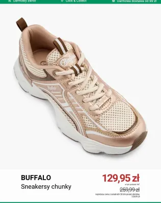 Sneakersy chunky Buffalo promocja w Deichmann