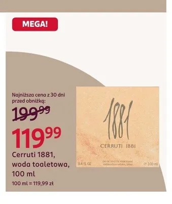 Woda toaletowa Cerruti 1881 promocja w Rossmann