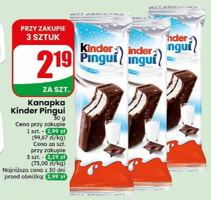 Kanapka Kinder Pingui promocja w Dino