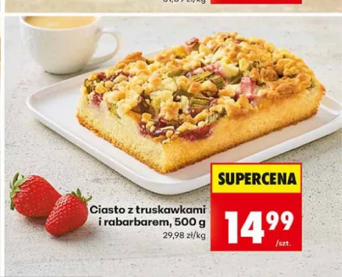 Ciasto z truskawkami i rabarbarem promocja w Biedronka