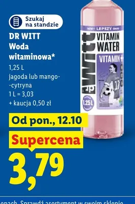 Woda witaminowa jagoda Dr Witt promocja w Lidl