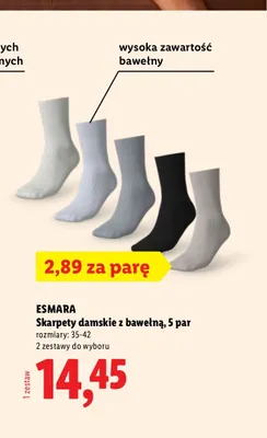 Skarpety damskie z bawełną Esmara 5-pak promocja w Lidl
