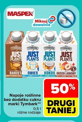Napój roślinny Tymbark Just Plants Owies Barista promocja w Carrefour Market