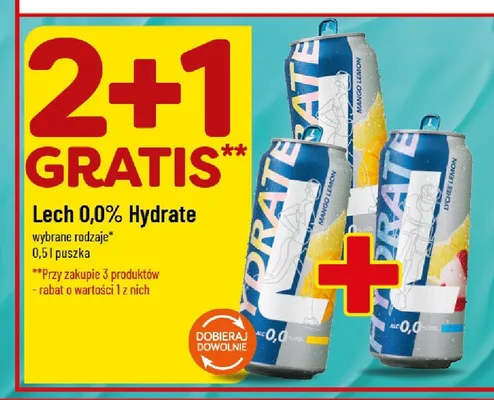 Piwo bezalkoholowe Lech Hydrate Lychee Lemon promocja w POLOmarket