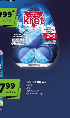 Kostka do WC do spłuczki Kret Color Power Ocean Fresh promocja w Euro Sklep