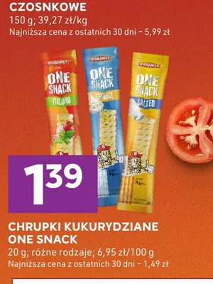 Chrupki kukurydziane One Snack Salted Boramex promocja w Stokrotka