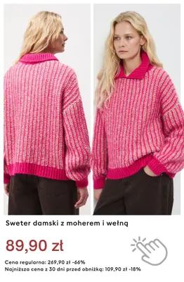 Sweter damski z moherem i wełną promocja w Medicine