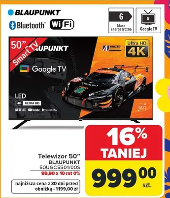 Telewizor 50" LED 50U6C5501/00S Blaupunkt promocja w Carrefour