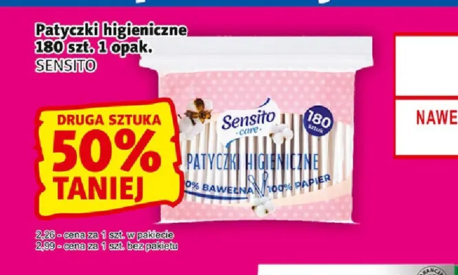 Patyczki higieniczne Sensito promocja w Prim Market
