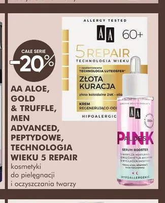Kosmetyki do pielęgnacji i oczyszczania twarzy AA Aloe, Gold & Truffle, Men Advanced, Peptydowe, Technologia Wieku 5 Repair promocja w Super-Pharm