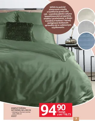 Komplet pościeli satynowej Nova 160x200 cm promocja w Selgros