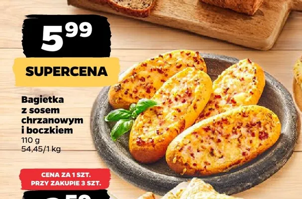 Bagietka z sosem chrzanowym i boczkiem promocja w Netto