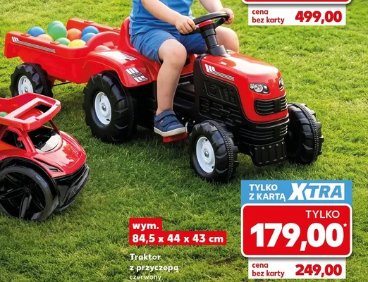 Traktor z przyczepą czerwony 84,5x44x43cm promocja w Kaufland