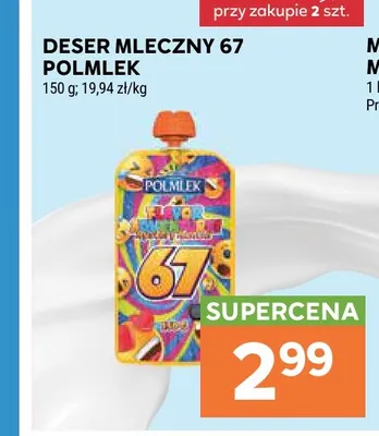Deser mleczny 67 Polmlek promocja w Stokrotka