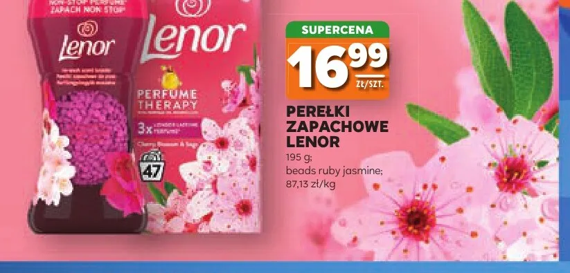 Perełki zapachowe Lenor beads ruby jasmine promocja w Stokrotka