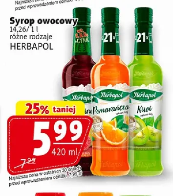Syrop owocowy Herbapol promocja w Prim Market