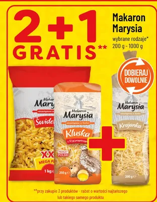 Makaron Marysia wybrane rodzaje promocja w POLOmarket