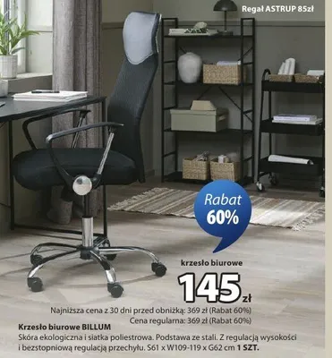 Krzesło biurowe BILLUM promocja w Jysk