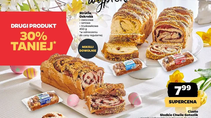Ciasto strucla owocowa, serowa lub truskawkowa 450 g DRUGIE -30% promocja w Netto