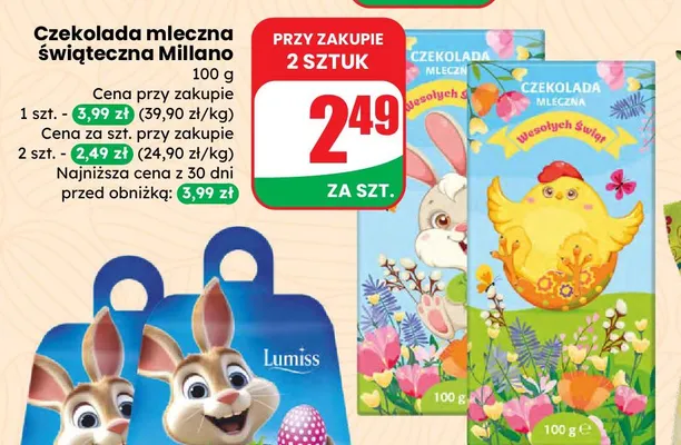 Czekolada mleczna świąteczna promocja w Dino