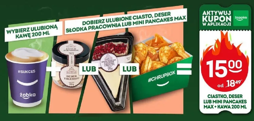 Zestaw kawa Żabka 200 ml + ciasto Słodka Pracownia promocja w Żabka
