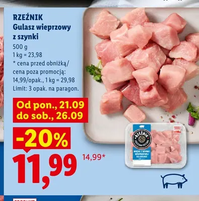 Gulasz wieprzowy z szynki Rzeźnik promocja w Lidl