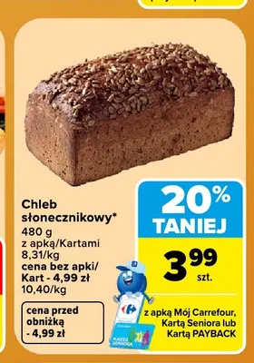 Chleb słonecznikowy promocja w Carrefour