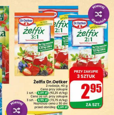 Żelfix 2:1 Dr.Oetker promocja w Dino