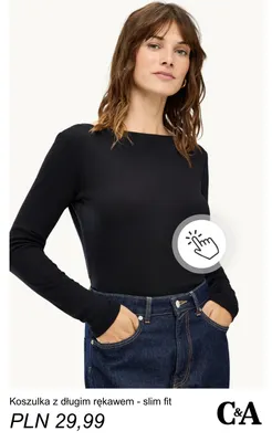 Koszulka z długim rękawem - slim fit C & A C&A promocja w C&A