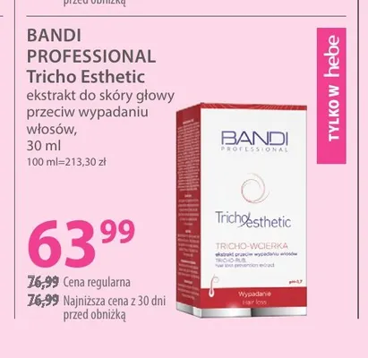 Ekstrakt do skóry głowy przeciw wypadaniu włosów Tricho Esthetic Bandi Professional promocja w Hebe