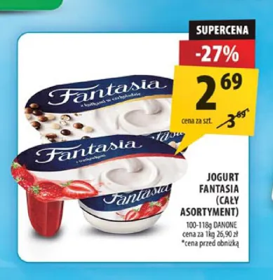Jogurt Fantasia z truskawkami Danone promocja w Arhelan