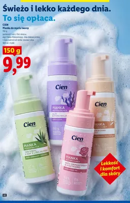 Pianka do mycia twarzy pantenol i sok z liści aloesu Cien promocja w Lidl