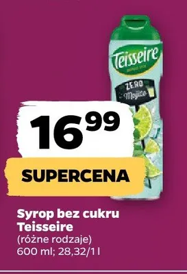 Syrop bez cukru Teisseire promocja w Netto